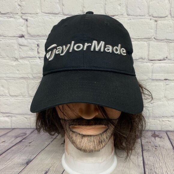 Taylormade Golf Hat Cap Strap Back Black One Size Fits All Golfing Golfer Gear - Picture 1 of 8